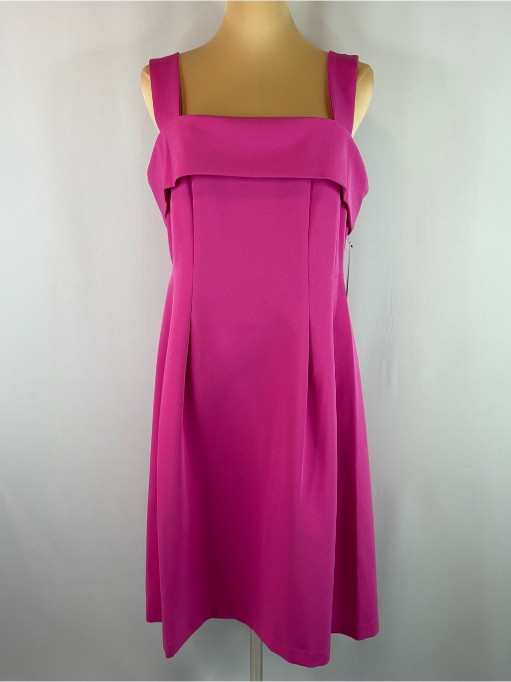 DKNY Bright Magenta Off-Shoulder Buckle Strap Dress NWT Size 10